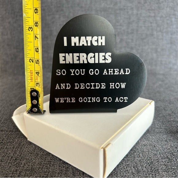 Funny, Heart Shaped Desk Decor, Stainless Steel, Black, Silver - Picture 8 of 17